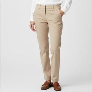H&M BEIGE CAREER PANTS TROUSERS SLACKS SZ 4 STRAIGHT LEG PREPPY